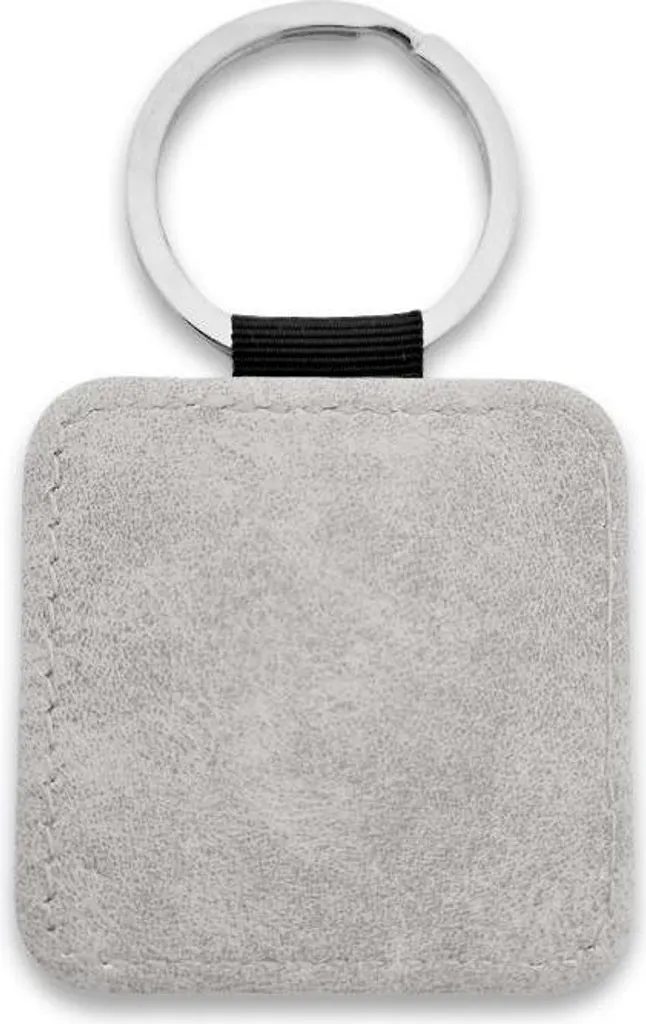 CombiCraft Portachiavi in ​​pelle grezza quadrato 50x50mm grigio chiaro - 10 pezzi