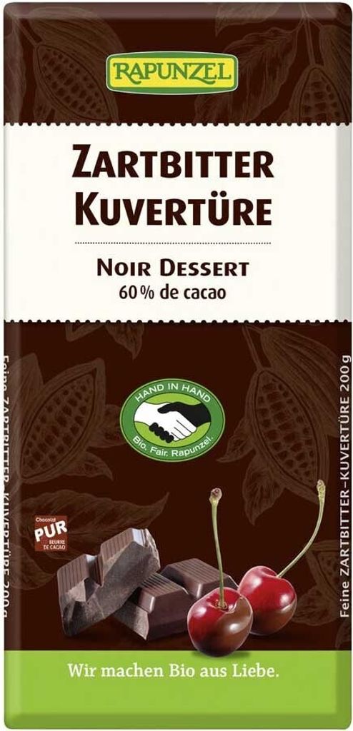 Rapunzel Feine Zartbitter Kuvertüre HIH 200g