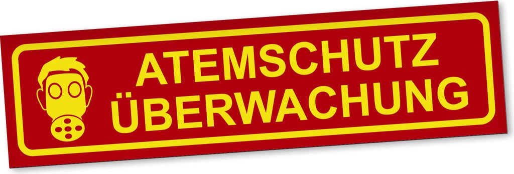 PantherPixel Atemschutzüberwachung Magnetschild Auto ASÜ Feuerwehr Magnetfolie Geschenkidee 45 x 12 cm NEONGELB-FLUORESZIEREND