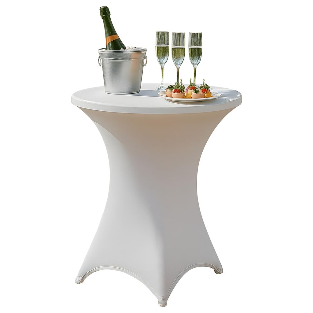 Copritavolo da bar 80x110 cm – Bianco – Elastico – Tavolino Immagine del prodotto 