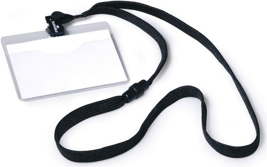 DURABLE Namensschild 60x90mm mit Textilband 10, 10 St. schwarz