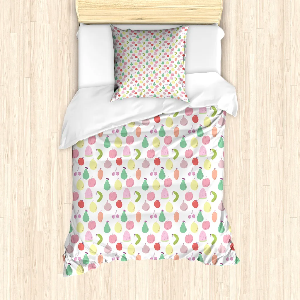 Set Copripiumino 135x200 ABAKUHAUS Fruit Art: Addio Allergie con Stile