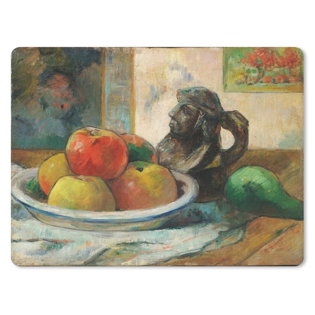 MuchoWow Mauspad Mousepad Stilleben mit Äpfeln, Birnen und Keramik - Gemälde von Paul Gauguin 23x19 cm - Mousepads - Maus Mat - Pad - Mausunter...