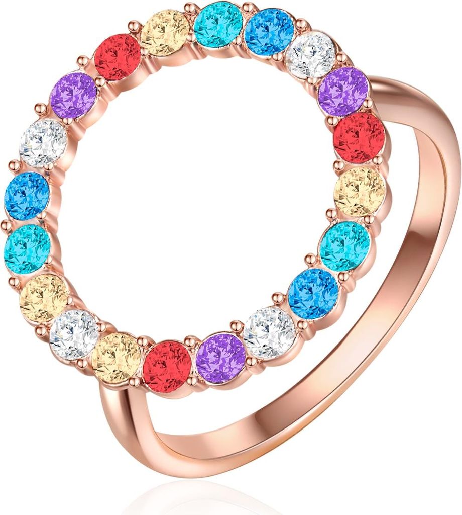 Lulu Jane Ring Kreis Messing Kristalle von Swarovski 50070334 52