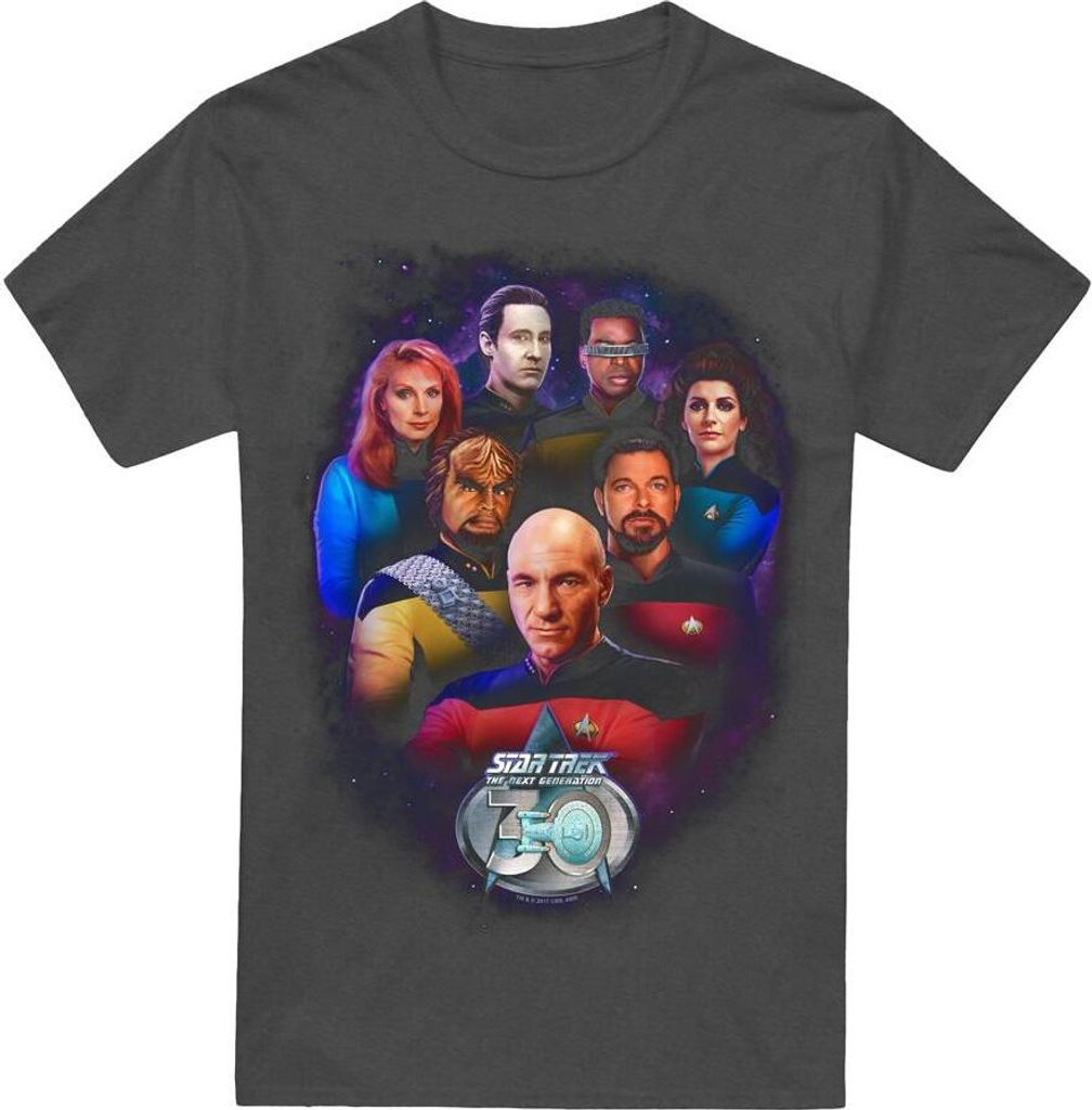 Star Trek - "30" T-Shirt für Herren/Damen Uni TV17970 (M) (Holzkohle)