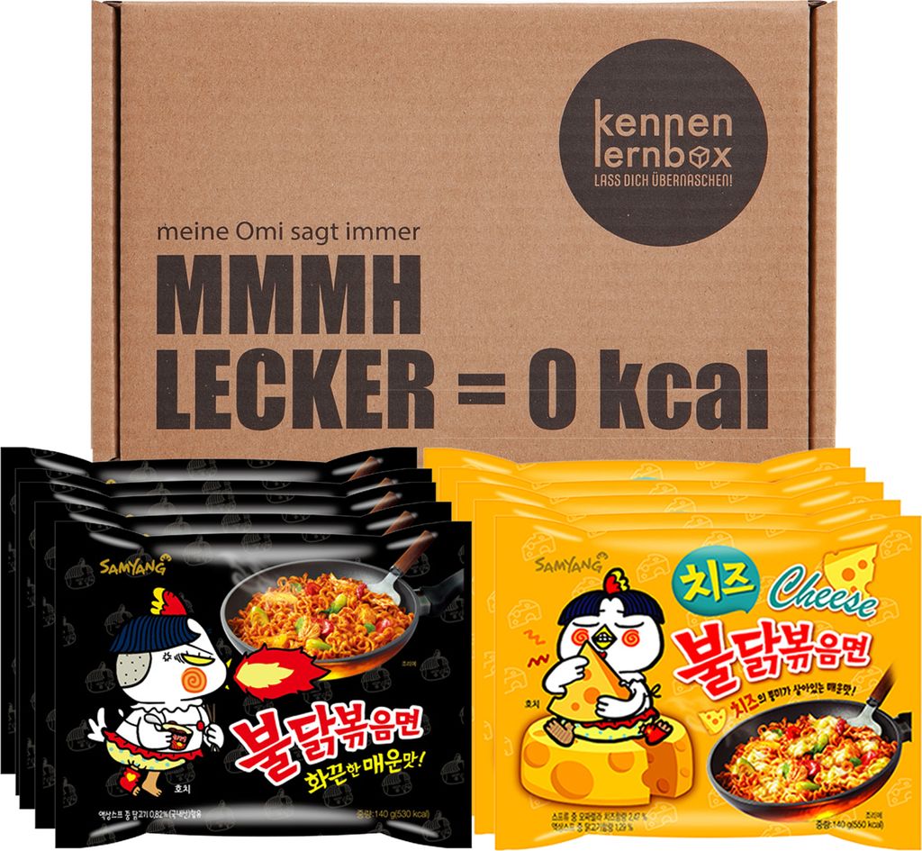 Samyang BULDAK Ramen Combo | Kennenlernbox | 5er Pack Hot Chicken & 5er Pack Käse