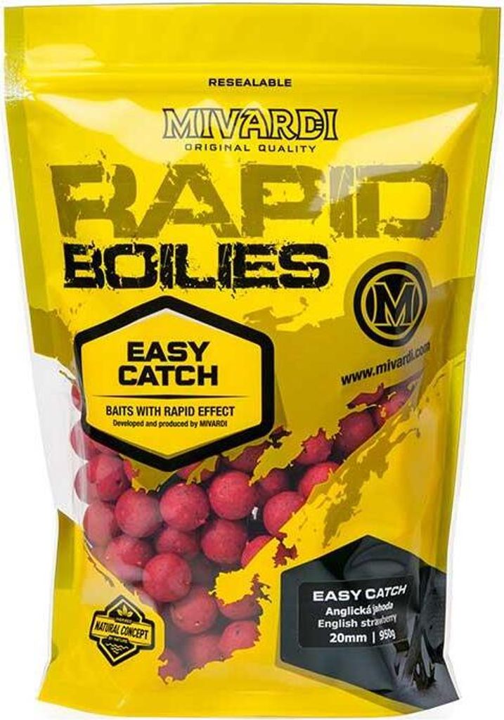 Mivardi Rapid Boilies Easy Catch - English Strawberry 950 g 16 mm