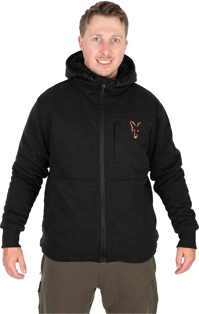 Sweat à Capuche de Pêche Fox Sherpa Hoody Noir et Orange Taille S Homme