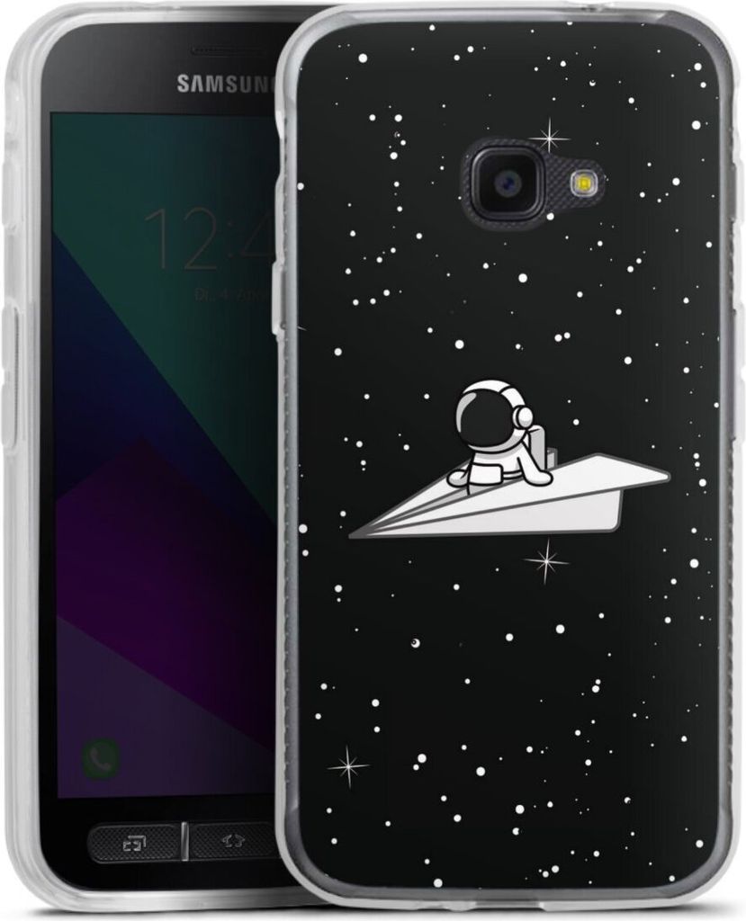 DeinDesign Handyhülle für Samsung Galaxy Xcover 4s Silikon Hülle Case Smartphone Schutzhülle Astronaut Comic Papier
