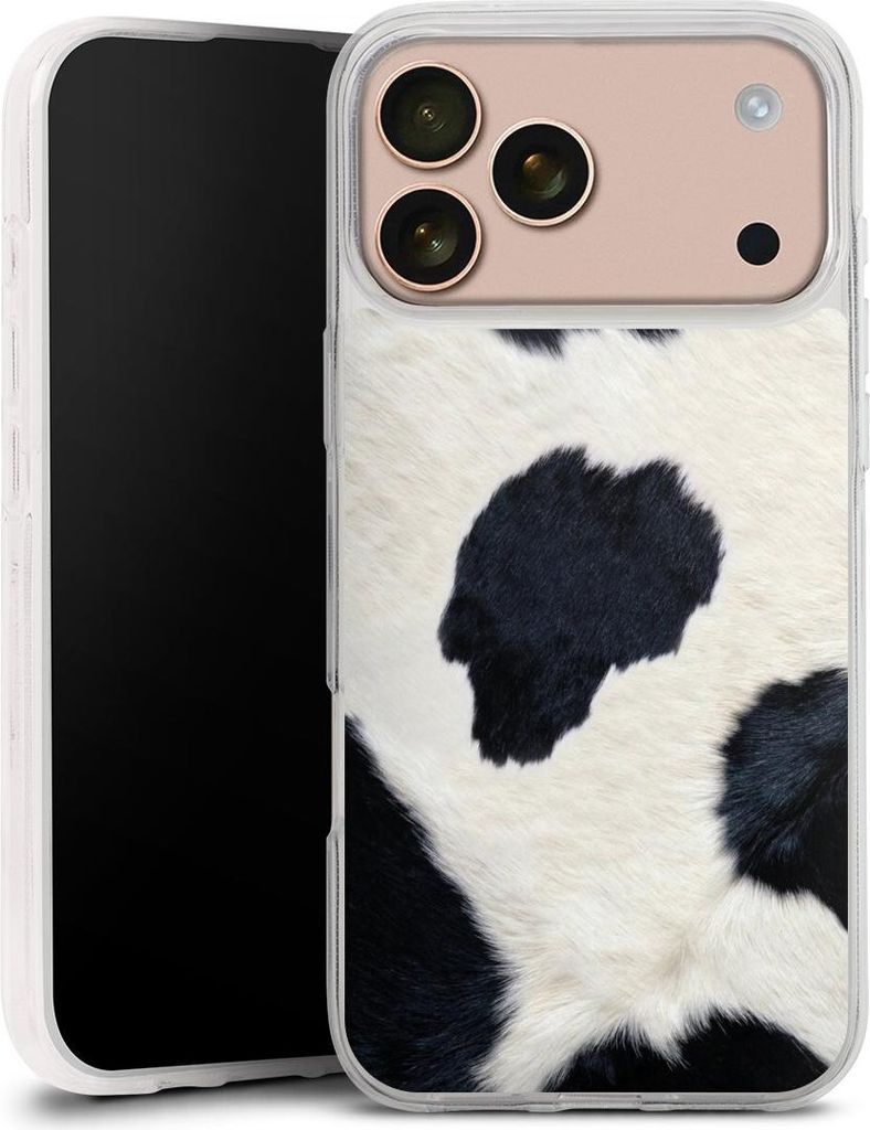 DeinDesign Handyhülle für Apple iPhone 17 Pro Max Silikon Hülle Case Smartphone Schutzhülle Animal-Look Animalprint Kuhfell