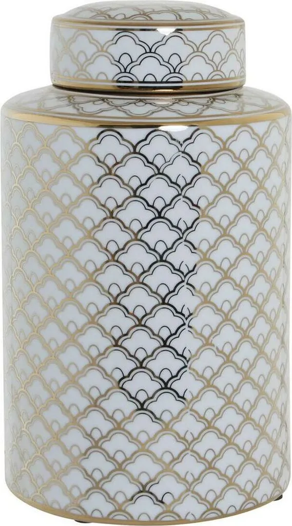 Vase en Porcelaine Blanche DKD Home Decor Glam 18x30,5cm S3015248