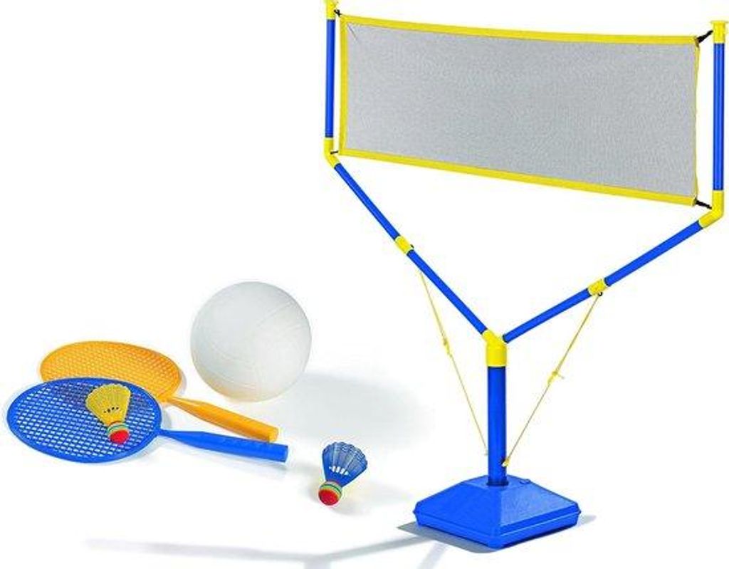 Volleyball-Badminton-Sets aus Metall mit Tragekorb