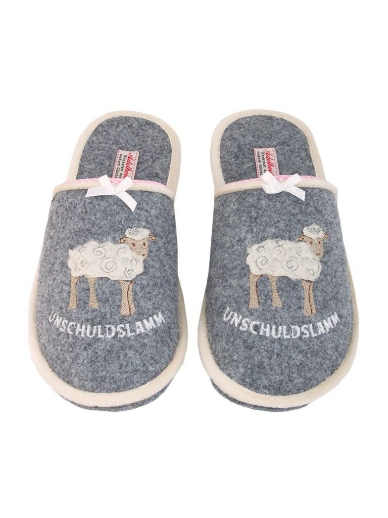 Unschuldslamm Filzpantoffel, Farbe:mausgrau, Größe:38/39