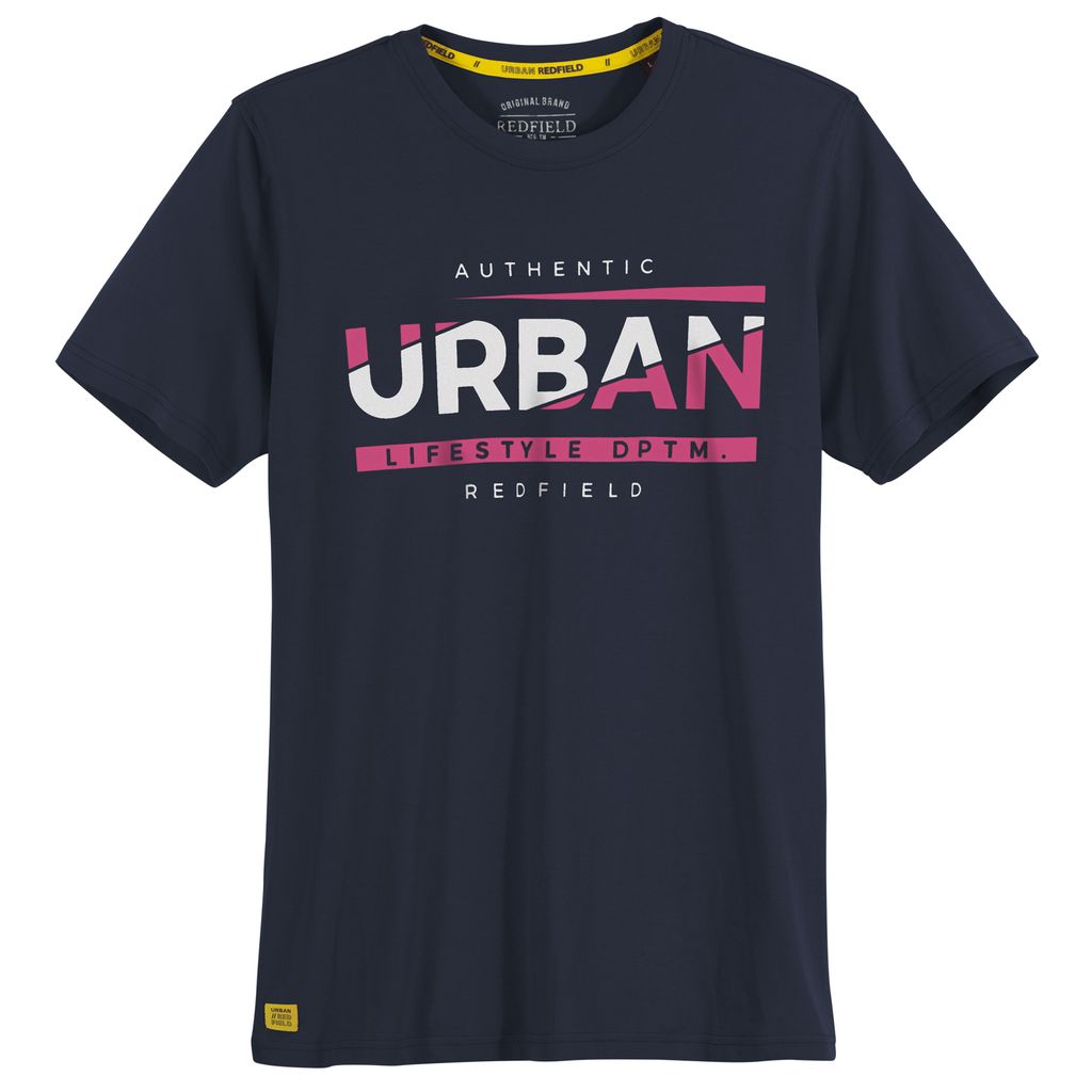 Redfield T-Shirt Übergröße navy Print Authentic Urban