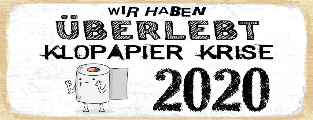vianmo Holzschild 10x27 cm Wir haben überlebt Klopapier Krise 2020