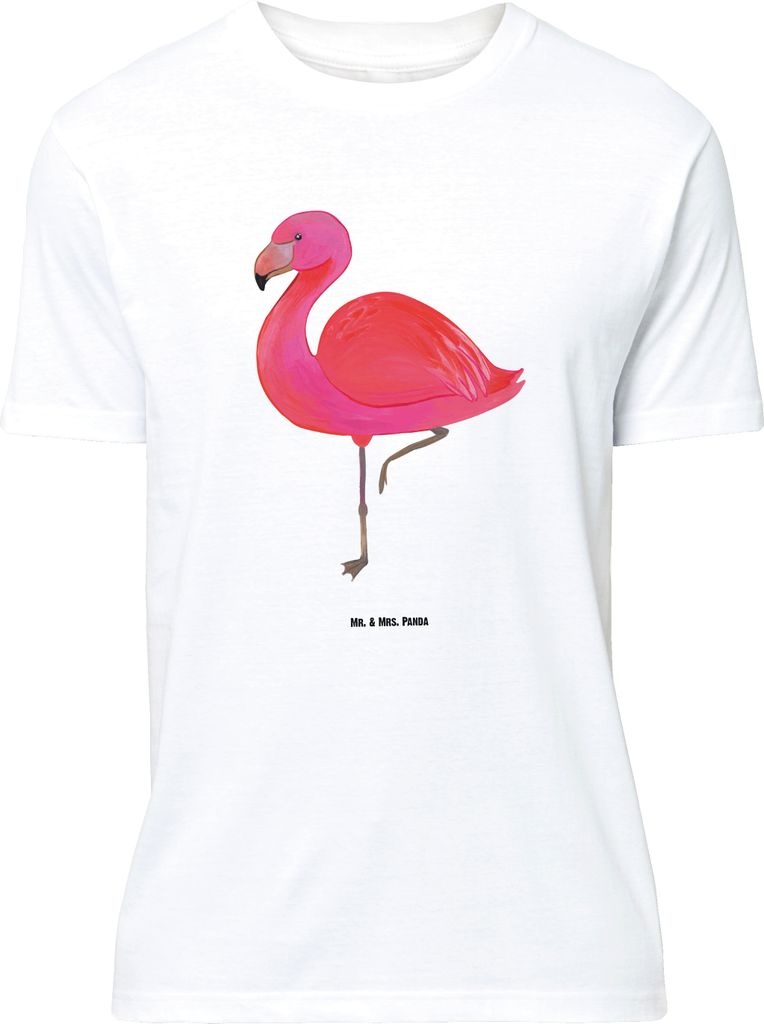 Mr. & Mrs. Panda Größe L T-Shirt Flamingo Classic - Weiß - Geschenk, Rosa, Stolz, Prächtig, Spruch, mit, Tshirt, Ich, Shirt