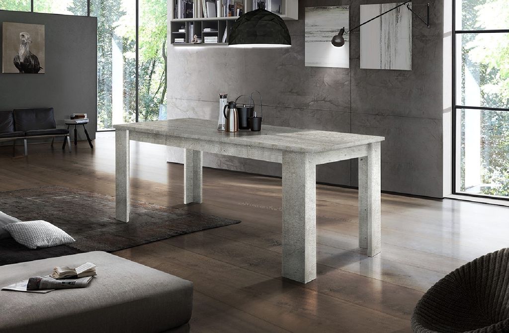 Esszimmertisch Küchentisch Esstisch Auszugtisch Holztisch Tisch "Jesolo I" Beton hell