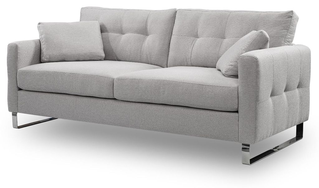 Sofa "Alanto" in hellgrau Flachgewebe 2,5-Sitzer 203 cm