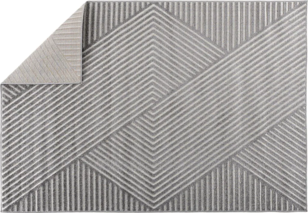 Tapis rectangulaire Aron gris 160x230 cm - Fibre douce et résistante
