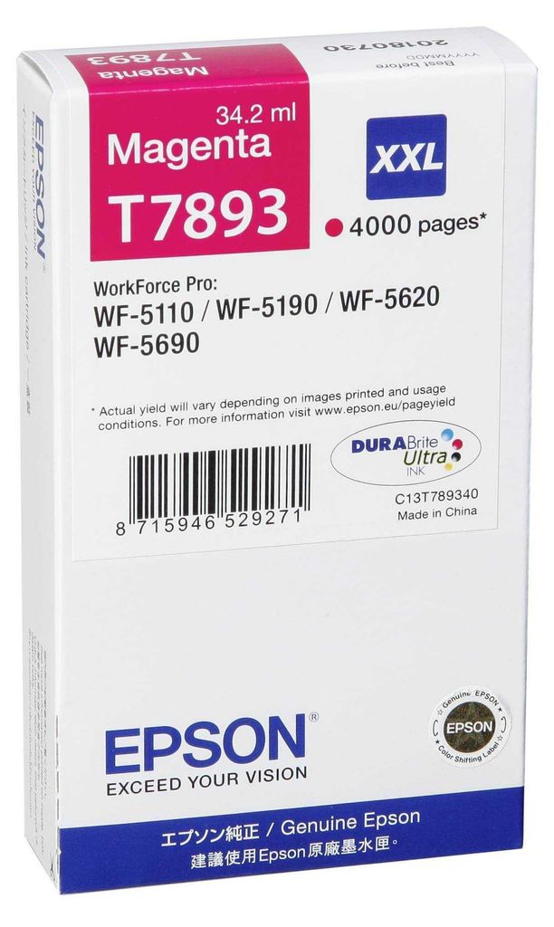 Wkład atramentowy Epson C13T789340 79XXL 4000 stron magenta Zdjęcie produktu 