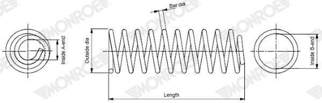 2X Monroe Feder Fahrwerksfeder Vorne