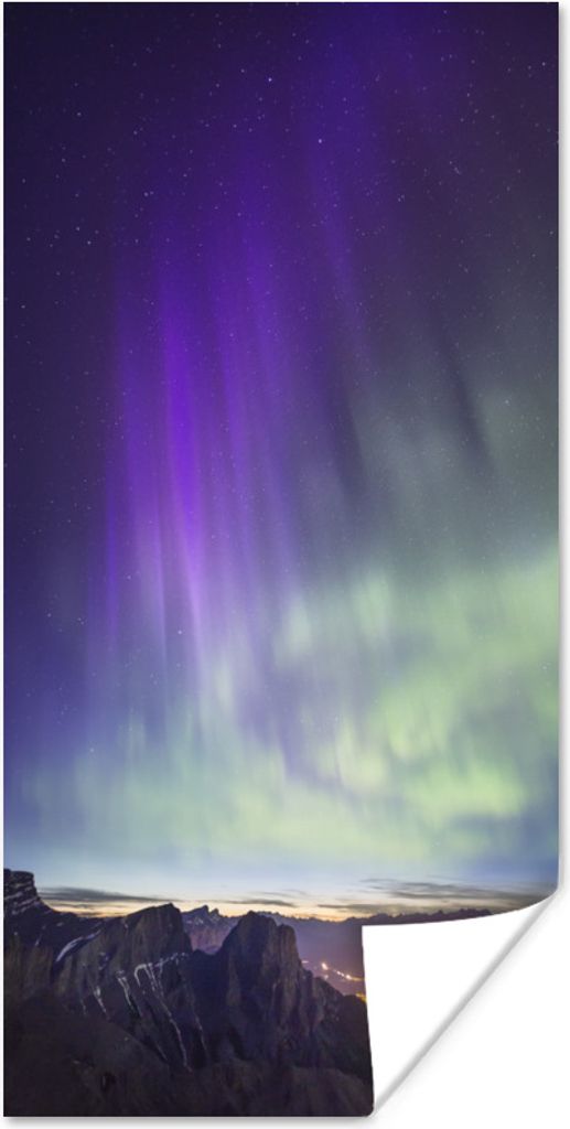 MuchoWow Poster Nordlichter über dem Banff National Park in Kanada 20x40 cm - Plakat - Foto