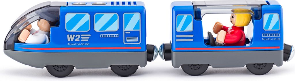 Woody Spielzeug Zug Set mit Waggon und Figuren - buntes Spielzeug