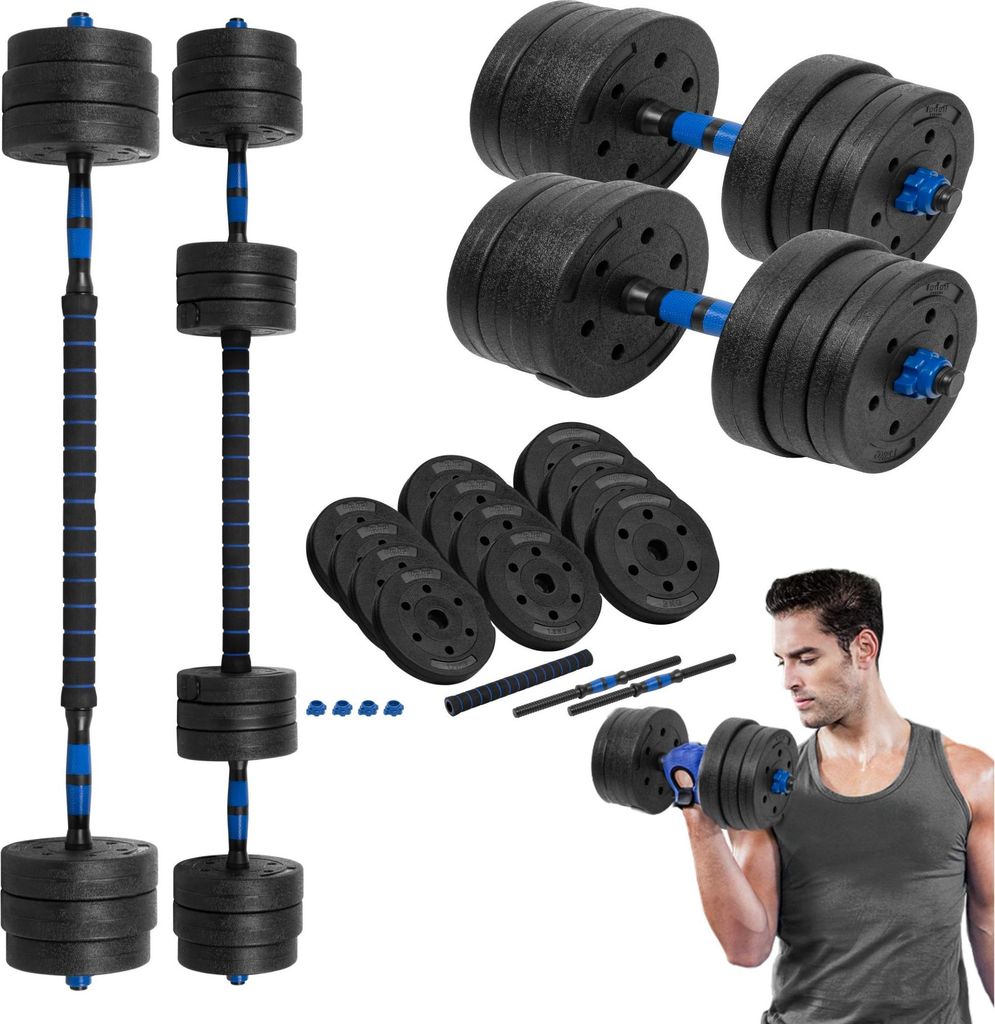 Rebel ACTIVE Hantle bitumiczne regulowane z cznikiem 2x10 kg