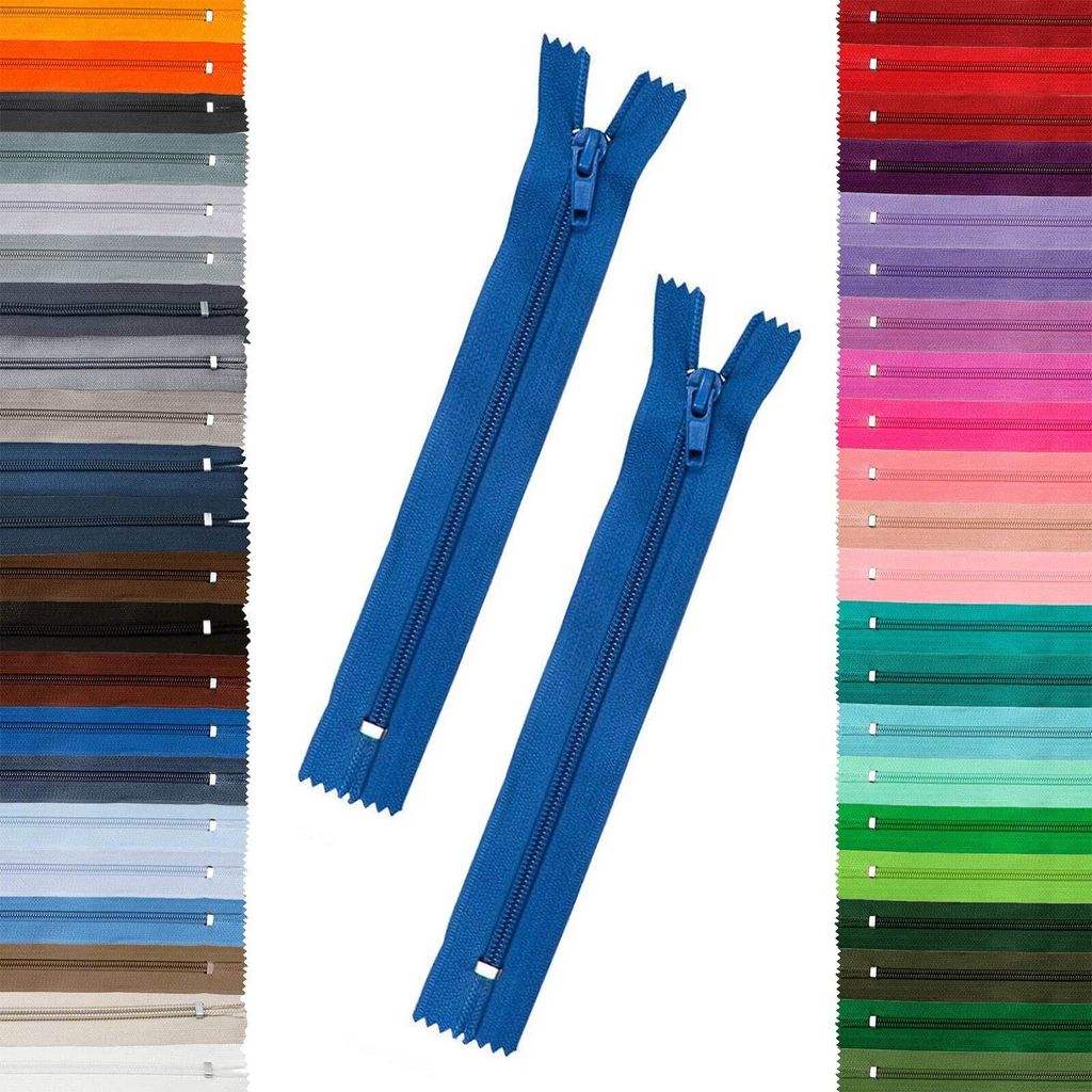 50 Reißverschlüsse 5mm spiral, 16cm, unteilbar, Autolock, Farbe frei wählbar, Farbe:918 königsblau