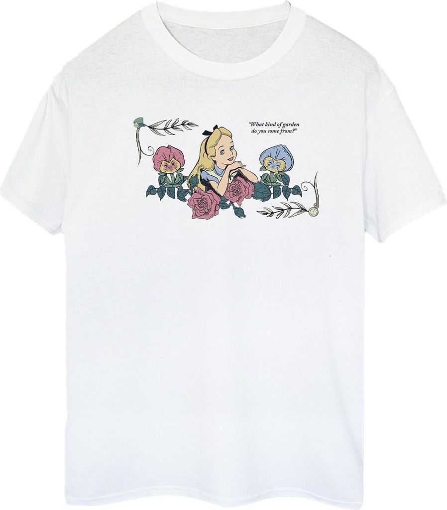 Disney - "Alice In Wonderland What Kind Of Garden" T-Shirt für Damen BI8911 (M) (Weiß)
