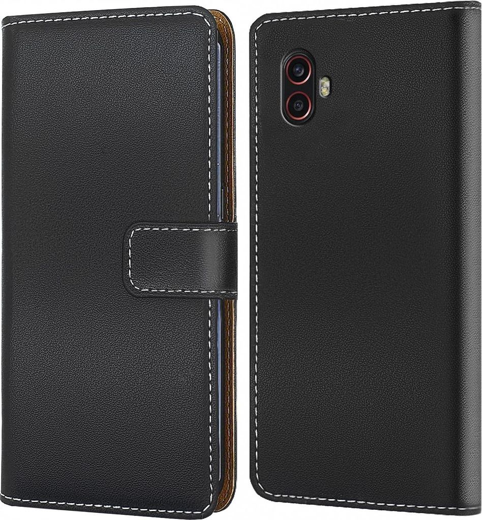 Handy Tasche für Samsung Galaxy Xcover 6 Pro Schutzhülle Bookstyle Etui Klapphülle Wallet Flip Cover Case Schwarz