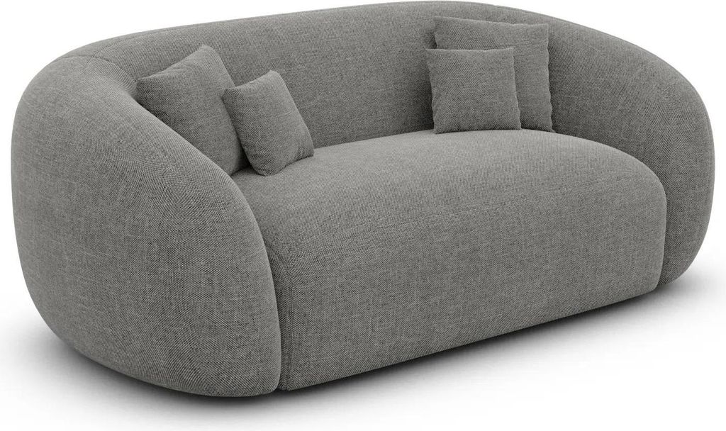 Strukturstoff 2-Sitzer Couch Gaia Grau