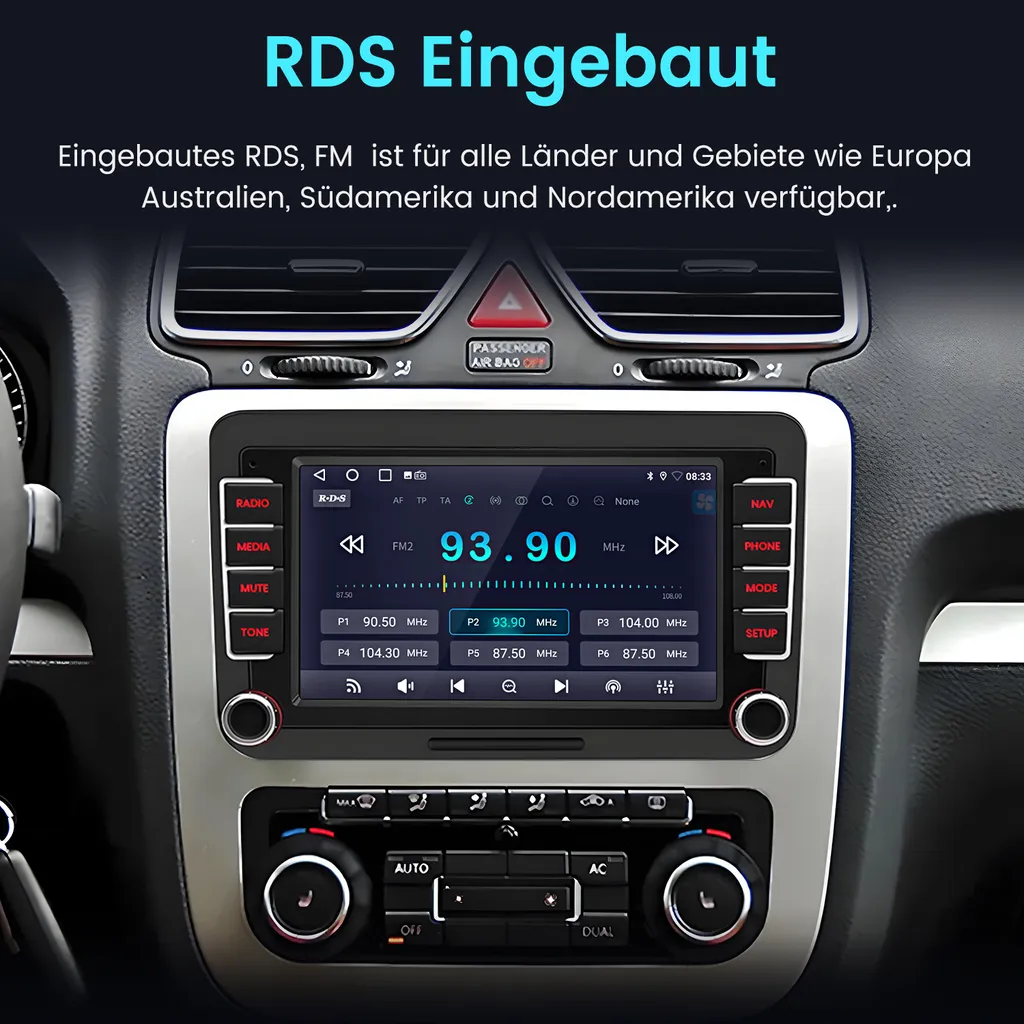 Sistema Infotainment VW Android 13 2DIN 7 Pollici GPS WiFi Bluetooth - 5