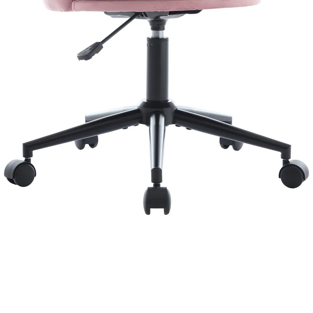 Chaise de Maquillage Rose pour Coiffeuse et Télétravail sans Bras - 6