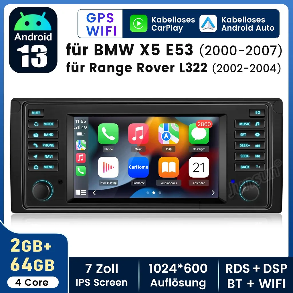 Autoradio BMW X5 E53 7" Android 13 CarPlay GPS: Offerta Imperdibile - 2