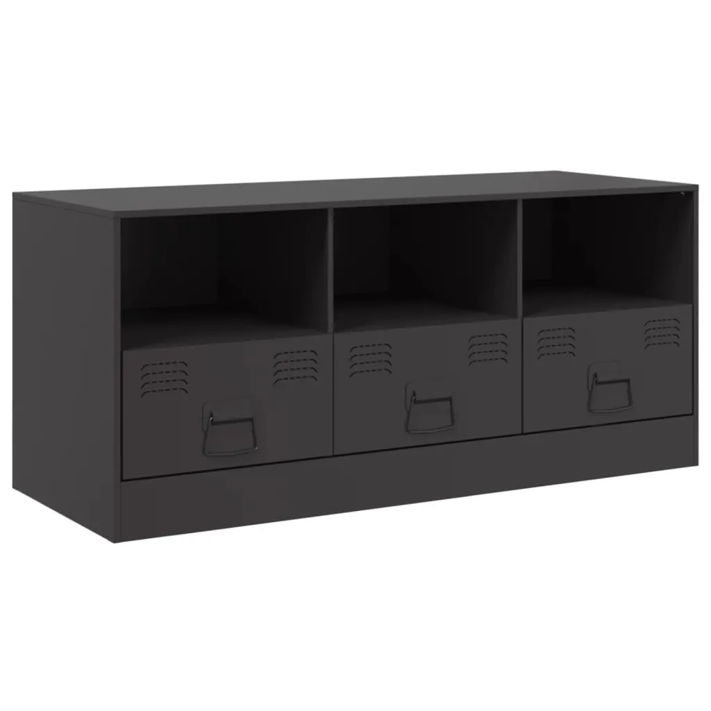 Mobile TV nero 99x39x44 cm in acciaio