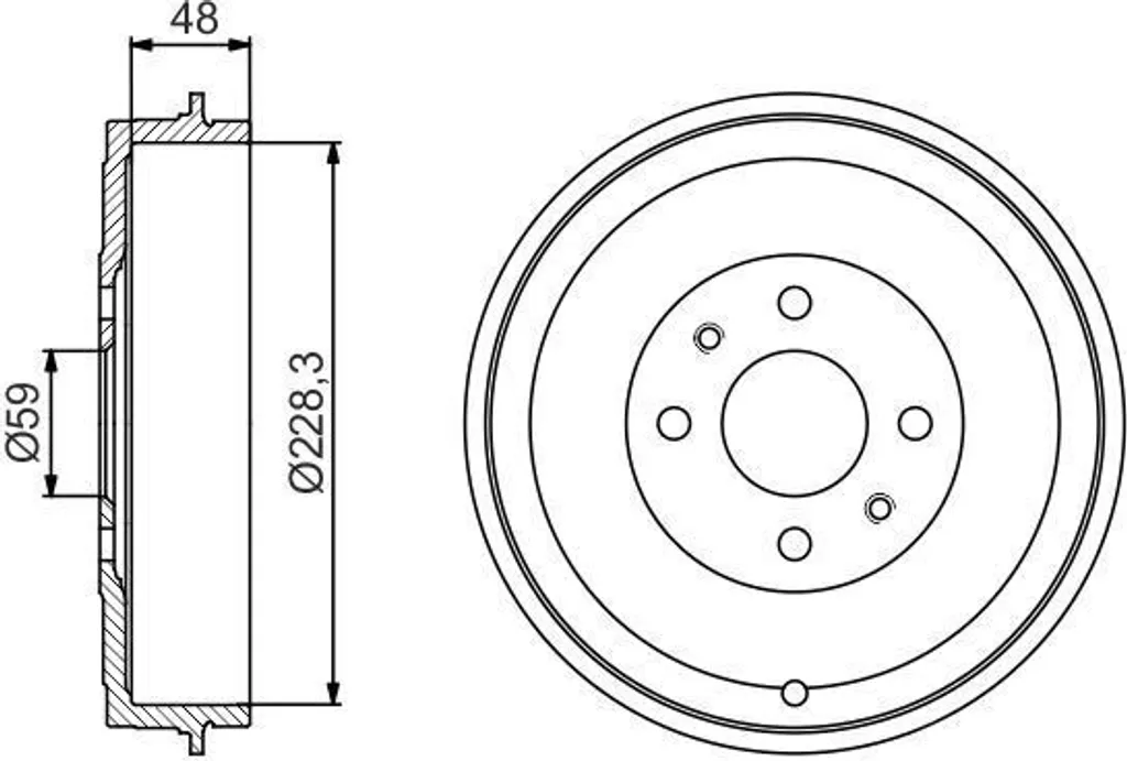 Tambour de frein haute résistance Bosch 0986477212 pour Bipper Tepee