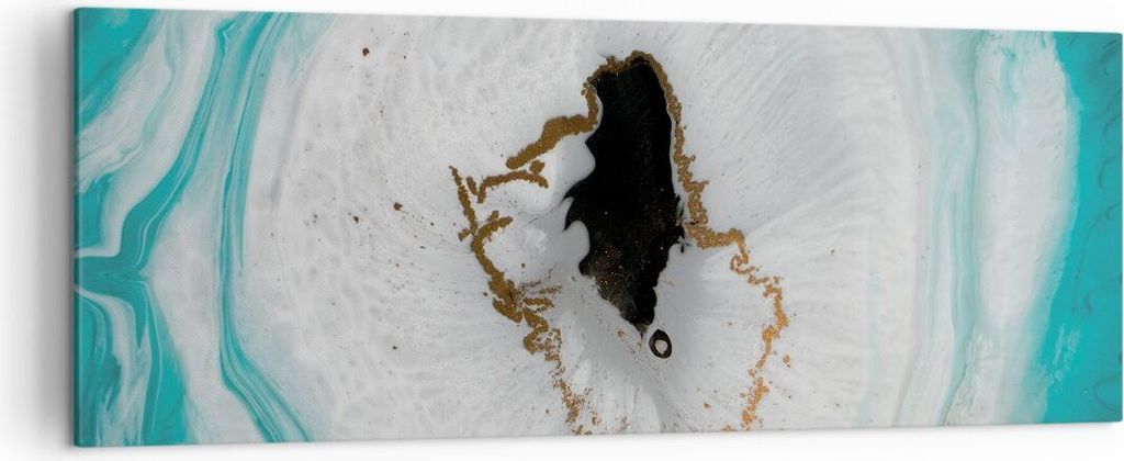 Bild auf Leinwand - Leinwandbild - Einteilig - Verschüttet Fleck Türkis - 140x50cm - Wand Bild - Wanddeko - Wandbilder - Leinwanddruck - Bilder -...