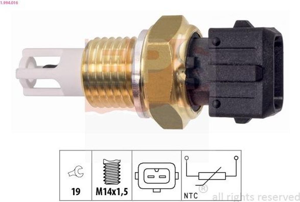 EPS Ansauglufttemperatursensor Ansaugluftemperatursensor 1.994.016 für FORD SIERRA (GBG, GB4)