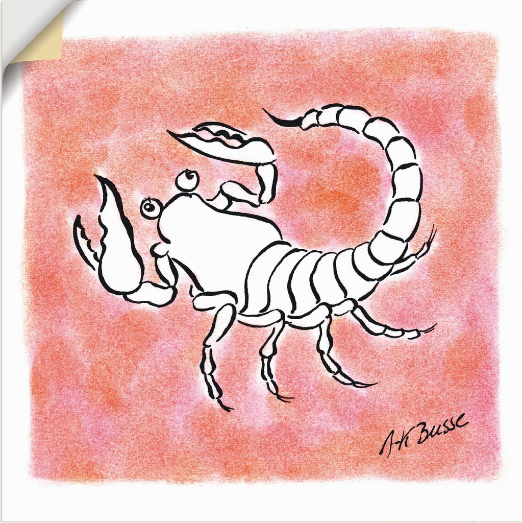 ARTland Wandbild, selbstklebend Serie Sternzeichen Skorpion Größe: 30x30 cm