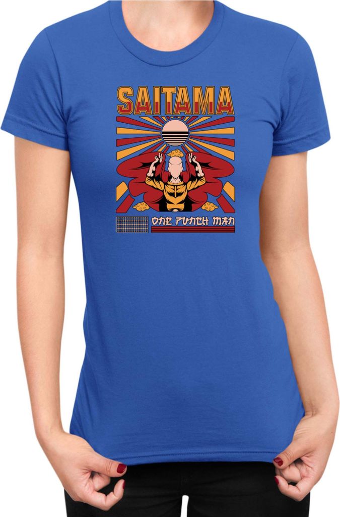 Damen T-Shirt Manga Japan Anime Comics Animation One manga Punch Anime Man 049, Lady XL / Blau