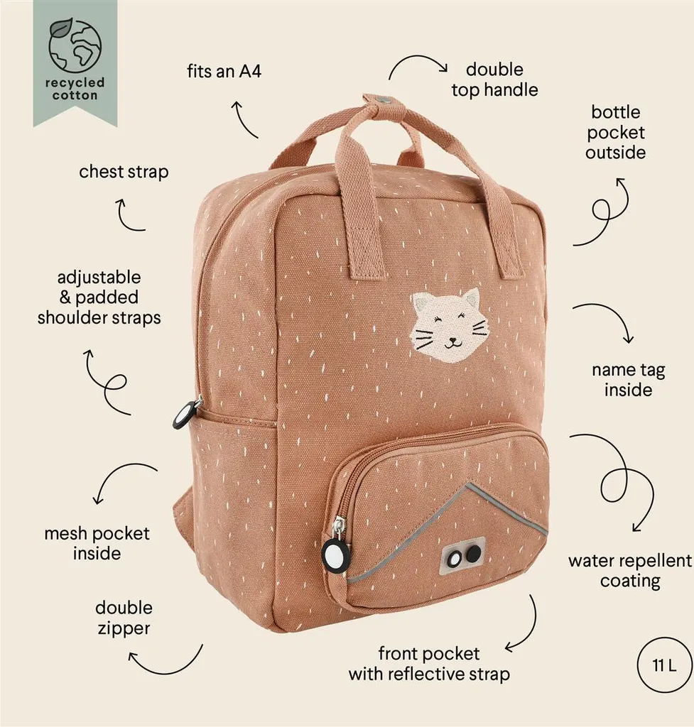 Zaino grande Trixie - Zaino scuola Mrs Cat per bambini e libri A4 - 7