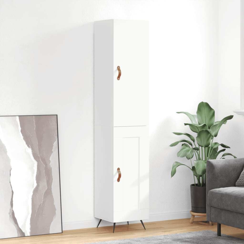 Maison Exclusive - Highboard Hochglanz-Weiß 34,5x34x180 cm Holzwerkstoff