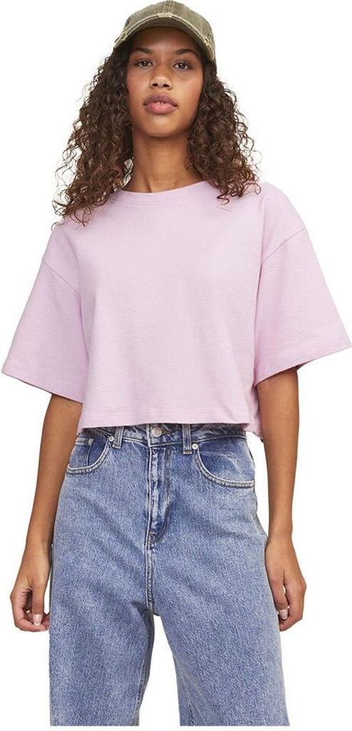 Jack & Jones Linie Kurzarm-t-shirt Rosa S Frau Rosa S