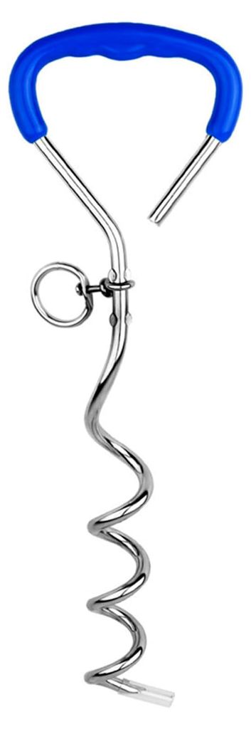 Anbindepfahl für Hunde, 40,6 cm, Spiral-Hundepfahl, 9 mm Stahl, strapazierfähiger Anbindepfahl mit drehbarem Befestigungsring, ergonomischer Hund...