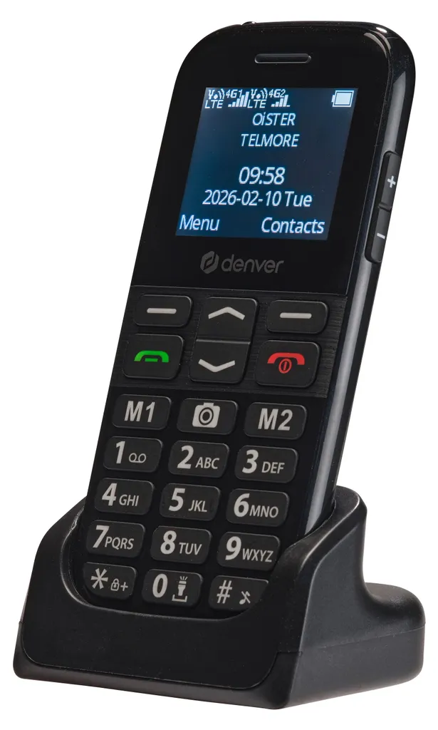 Téléphone mobile Denver BAS-18800L avec bouton SOS et écran LCD lisible