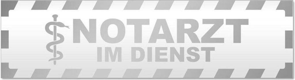 Kiwistar Notarzt im Dienst gestreift Magnetschild Schild magnetisch - 45cm Silber - Magnetfolie für Auto PKW Kfz