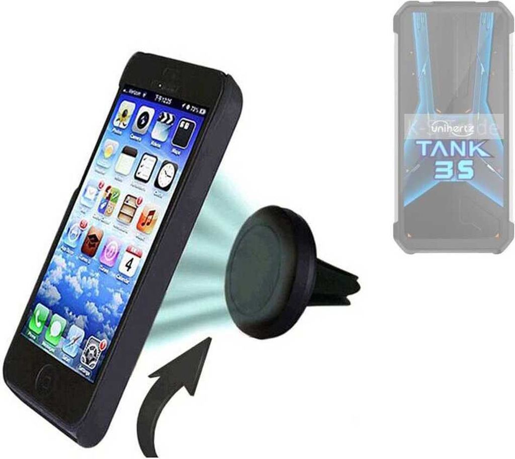 K-S-Trade kompatibel mit Unihertz 8849 Tank 3S Auto Handy Halterung KFZ Halter Lüftungsgitterhalterung Air Vent mount Smartphone Halter