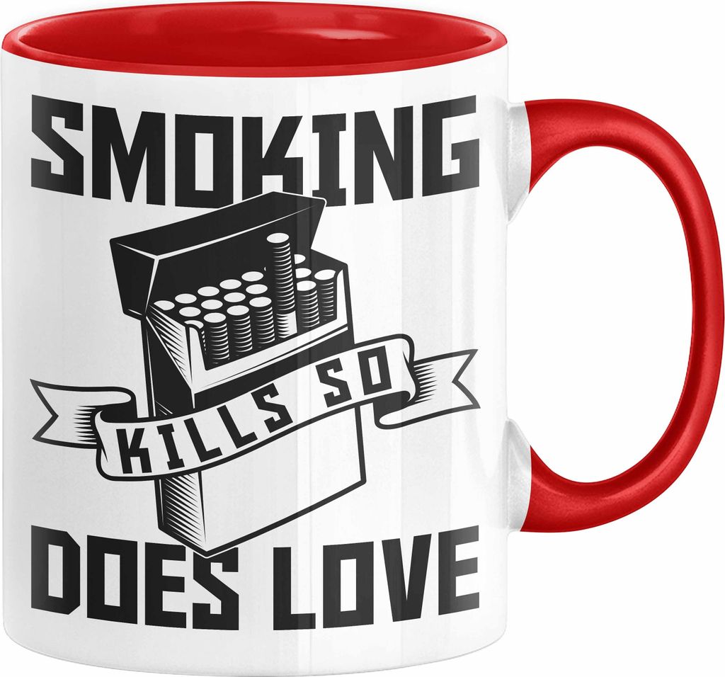 Smoking Kills So Does Love Tasse Geschenk (Rot)