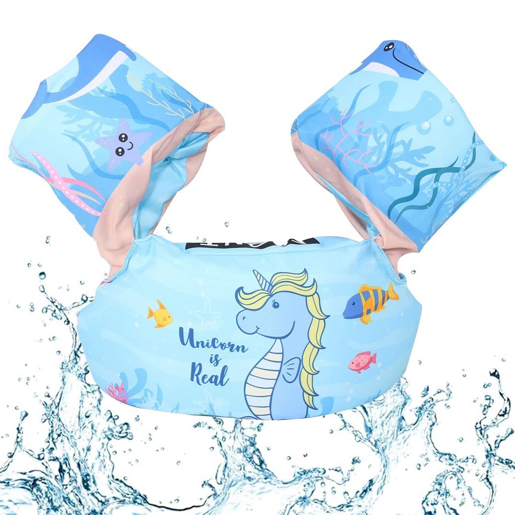Schwimmflügel Kinder Schwimmweste Schwimmhilfe Schwimmtraining Swim Safe für Jungen Mädchen 2-6 Jahren 14-25kg, Seepferdchen